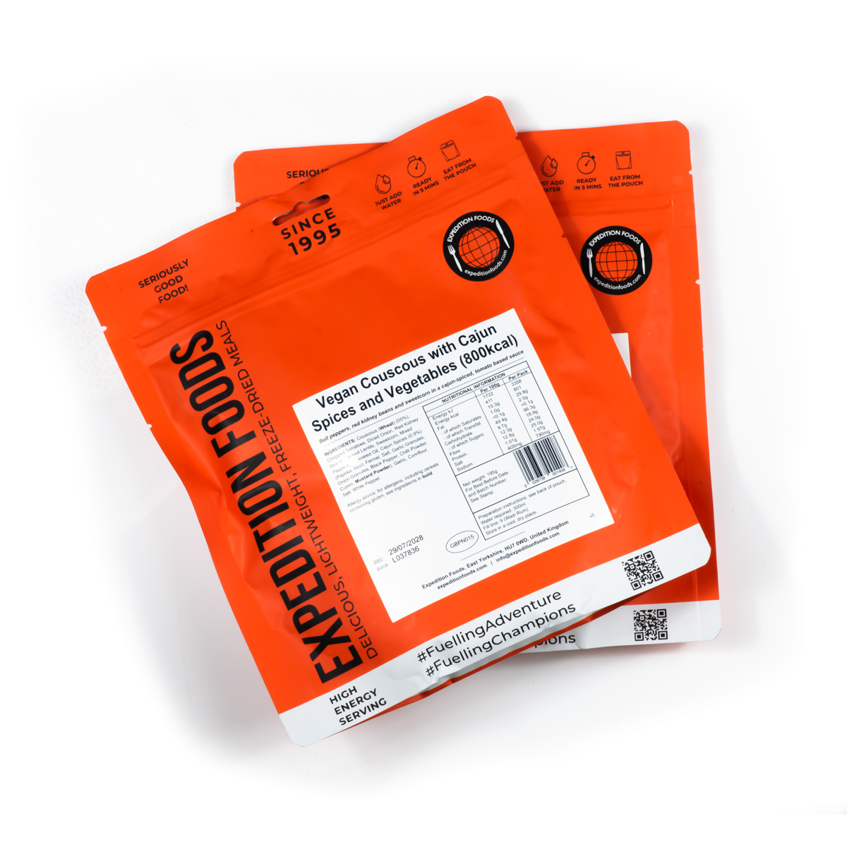 Expedition Foods - Couscous with Cajun Spices and Vegetables (High Energy Serving) - Pack of 2